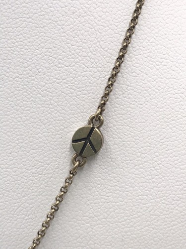 Necklace Lucky Brand Brass Tone Flower Clear Rhinestones Clover 20”C 1 1/2” Ext - Picture 3 of 11