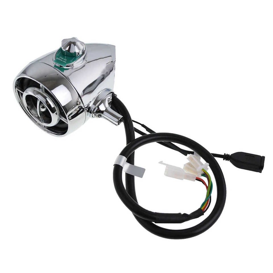 1.25'' Motorcycle Sound  Bluetooth Speaker Hi-Fi Audio MP3/WMA USB/AUX Chrome - Imagem 4 de 4