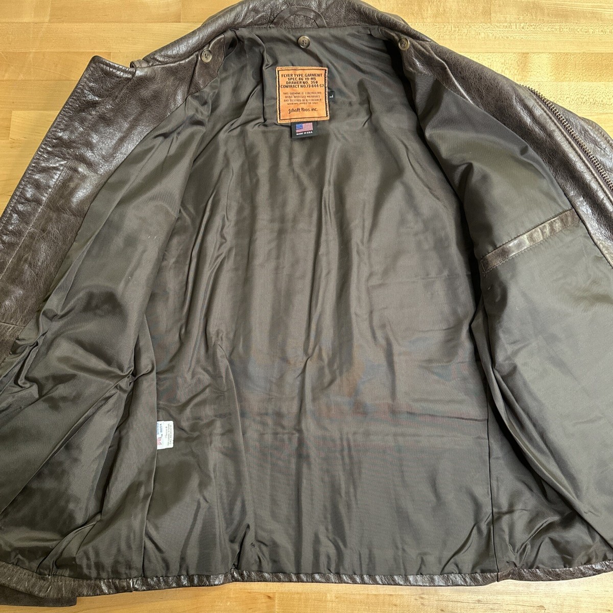 Vintage Schott Leather Jacket - Men's Large - Flyer Type Garment