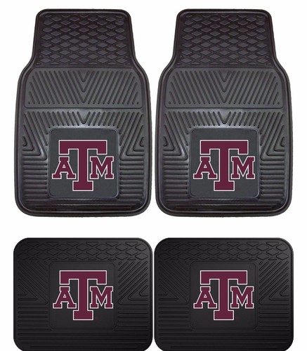 Juegos de alfombrillas Texas A&M Aggies de alta resistencia de 2 y 4 piezas para autos, camiones y SUV - Imagen 2 de 4