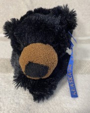 Arctic Circle Enterprises Black Bear Plush Stuffed Toy Animal 4  Alaska Ribbon