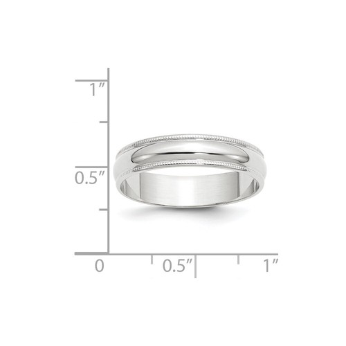 10k White Gold 5mm Milgrain Half Round Wedding Band Ring For Mens Size 9 - Picture 3 of 4