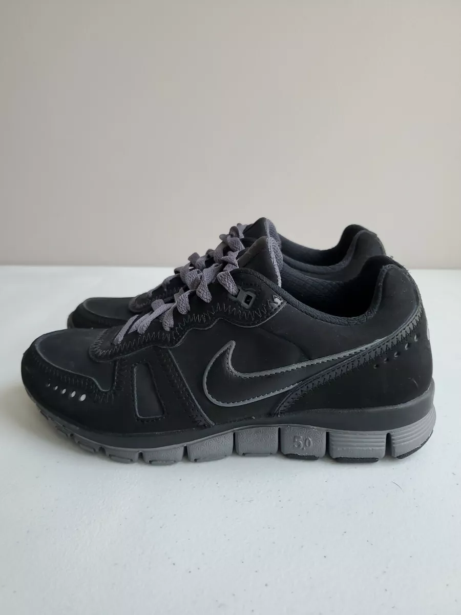 Nike Free Waffle 454399 001 Black Running Shoes Lace Up Low Top US Men s Size 6