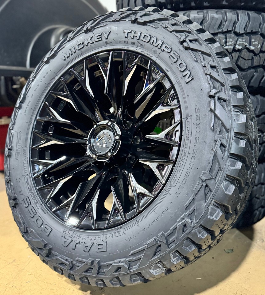 20x10 Fuel D803 Flame Wheels 35" Baja Boss AT Tires 8x170 Ford