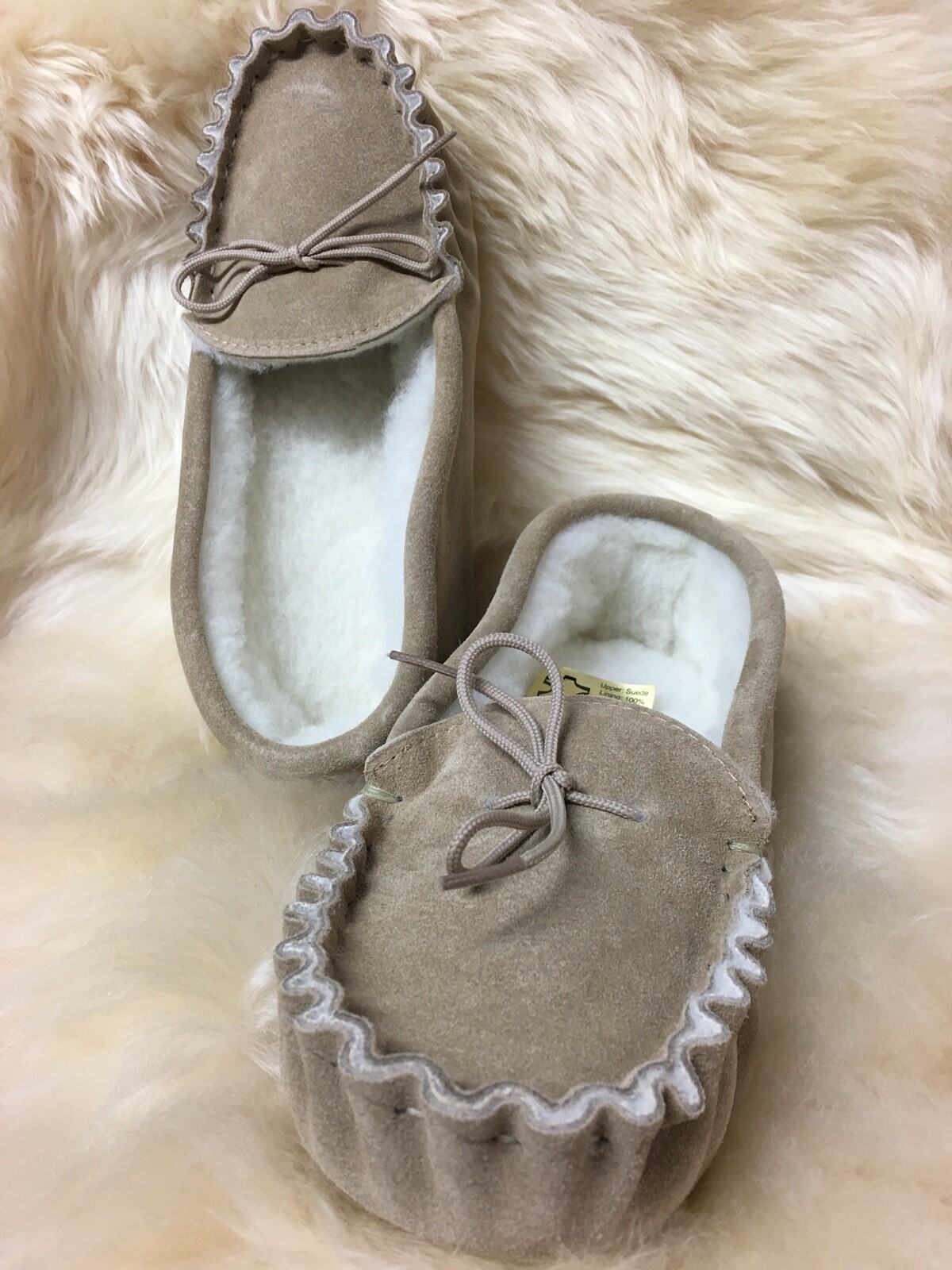 SAOLA Ciabatta mocassino uomo suola morbida pelle di pecora scamosciata 6 11 "made in britain"