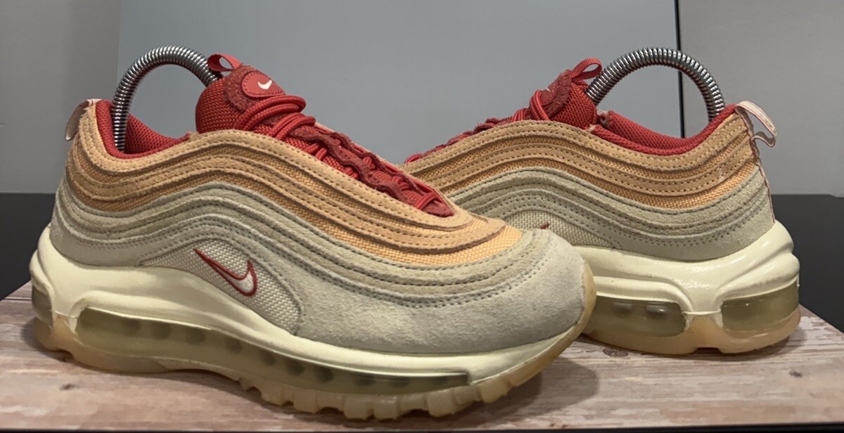Nike Air Max 97 Orange Chalk Cashmere Women Sz 7 Rattan