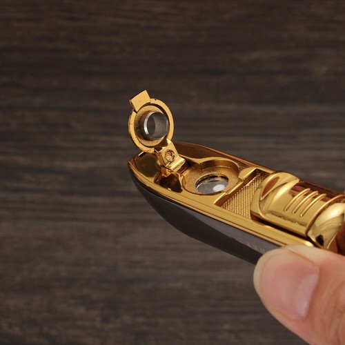Windproof Metal Torch Cigar Lighter 3 Jet Flame Punch Refillable Gas for Cohi - Picture 8 of 10