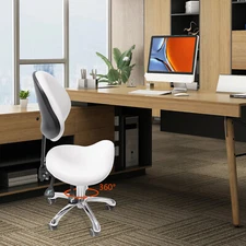 Ergolution Ergonomic Saddle Stool W/ Backrest -Work Stool,Office Stool-Seat