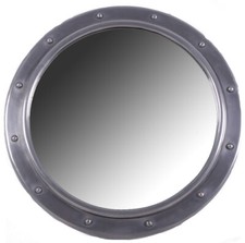 Porthole Mirror Non Opening Nautical Wall Mount Aluminum 20 Inch No Dogears