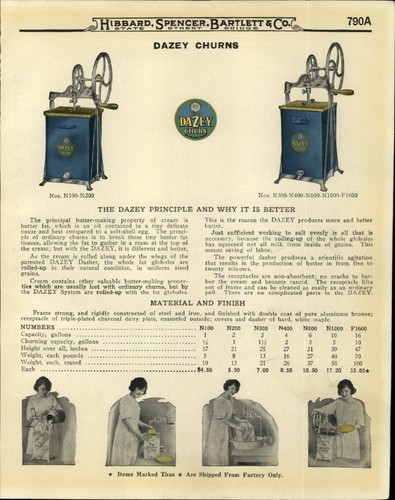 1923 PAPER AD Dazey Butter Churn Glass Hand Crank Electric Commercial Size - Picture 2 of 2