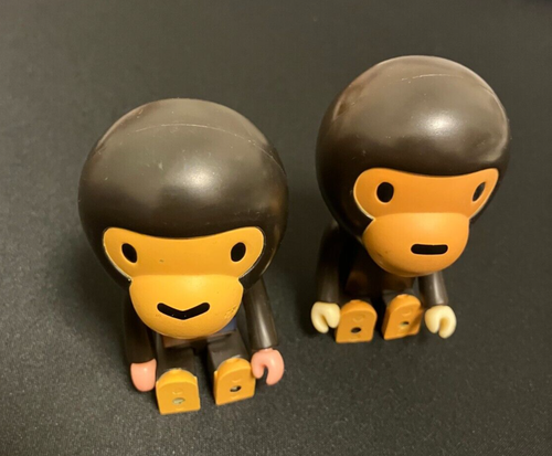 A BATHING APE BAPE Baby Milo Mini Figuren ca. 8 cm (3,1") 2er Set Braun - Bild 2 von 14