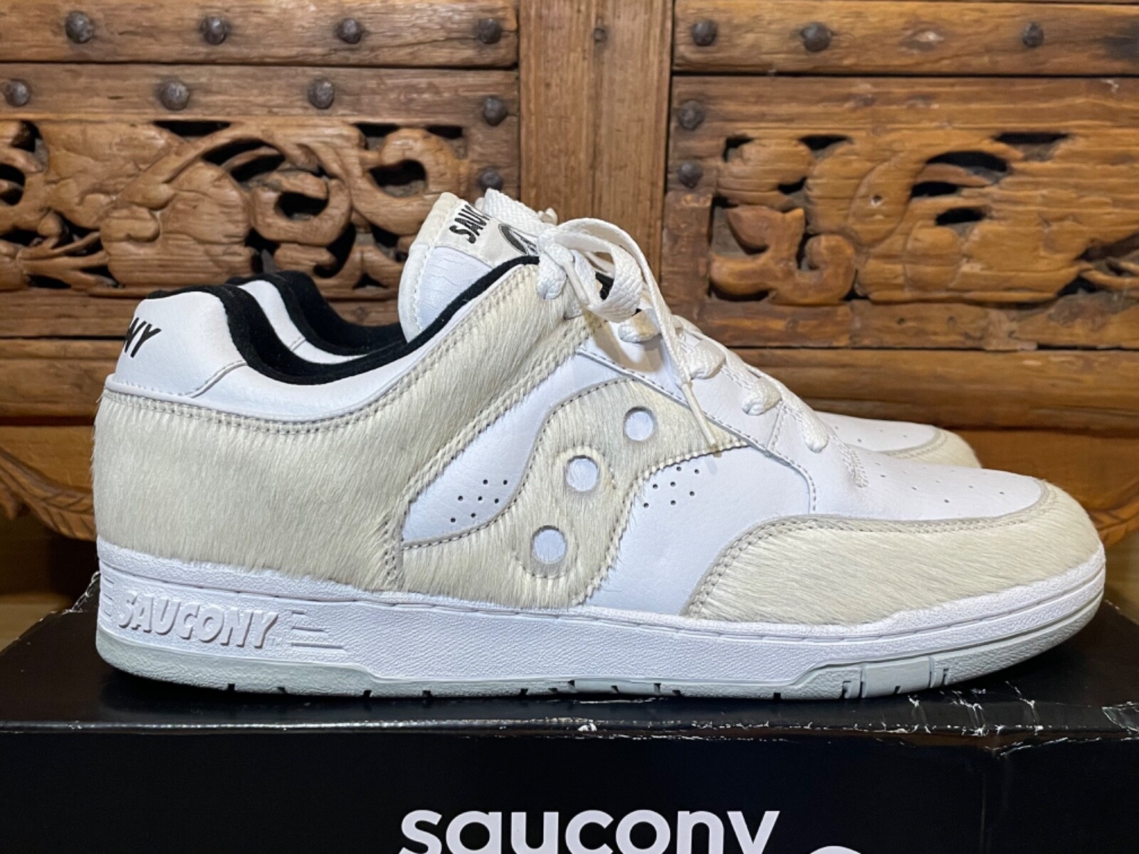 Campione da uomo esclusivo Saucony Hangtime Low Pony vintage Giappone LTD bianco taglia 12