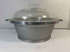 ALUMINUM GUARDIAN BAKING PAN Mini ROASTER 10? GLASS Lid Round Clear