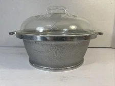 ALUMINUM GUARDIAN COOKWARE BAKING PAN Mini ROASTER 10” GLASS Lid Round Clear