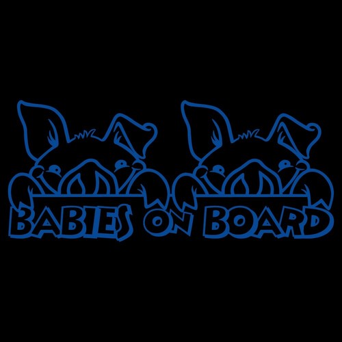 8.5" BABIES ON BOARD PIGS v3 Vinyl Decal Sticker Car Laptop Twins 2 Boys Farm - Picture 16 of 31