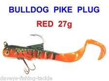 1 RED 27g BULLDOG PIKE LURE SEA COARSE BOAT FISHING SOFT BAIT JIG HEAD SHAD PLUG