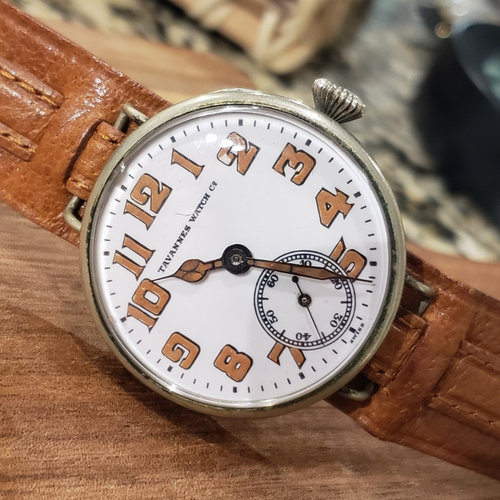 Tavannes Vintage Military Trench Watch Swiss Made, 38mm Wirelug Case *NICE*