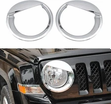 Chrome Front Headlight Lamp Cover Molding Trim Bezels For Jeep Patriot 2011-2016