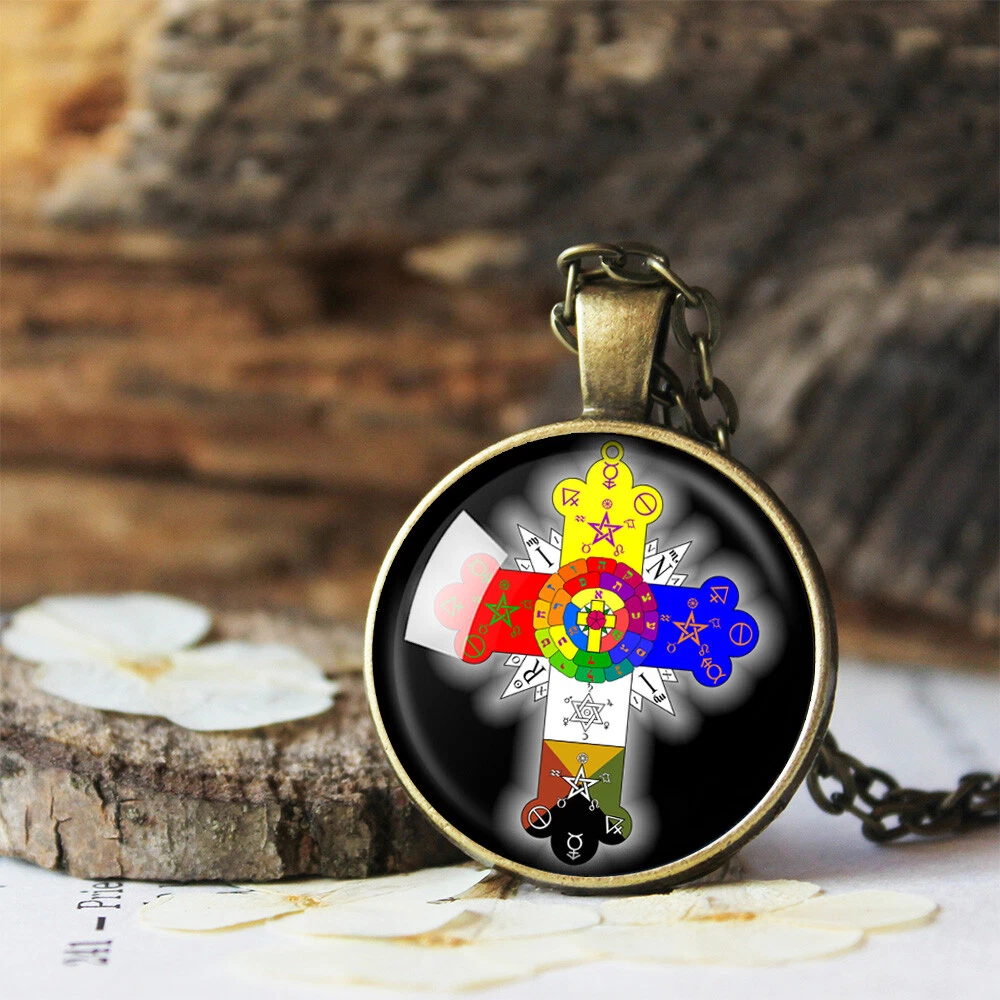 Hermetic rose deals cross pendant