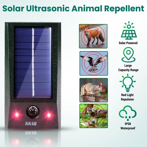 Solar Outdoor Motion Sensor Alarm 2*130db Ultrasonic Siren with 4 Modes Flashing - Picture 37 of 46