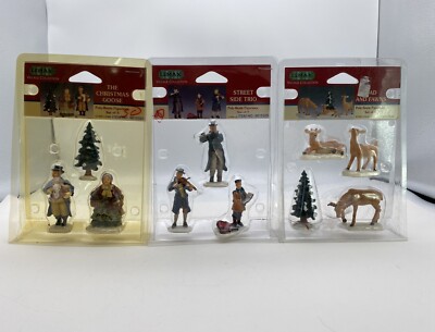 10 Lemax Figurines People, Animals & Tree - New