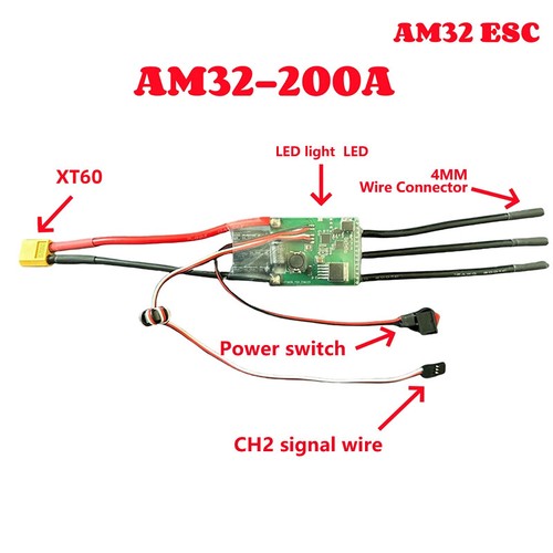 JMT AM32 60A 80A 150A 200A Brushless ESC 2-6S BEC 6V/2A 6V/5A For 1/10 1/8 Car - Picture 23 of 28