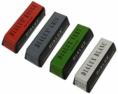 4 Pack 4 Oz Red Rouge Green Gray White Dialux Jewelry Polishing Compound Set