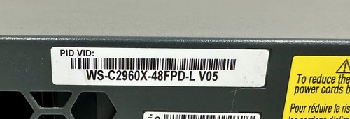 Cisco Catalyst WS C2960X 48FPD L V05 GigE PoE Switch 740w TAXINV WARRANTY - Picture 3 of 4