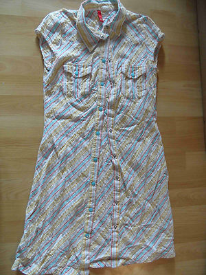 H&M DIVIDED beautiful striped shirt dress size 40 excellent SH616