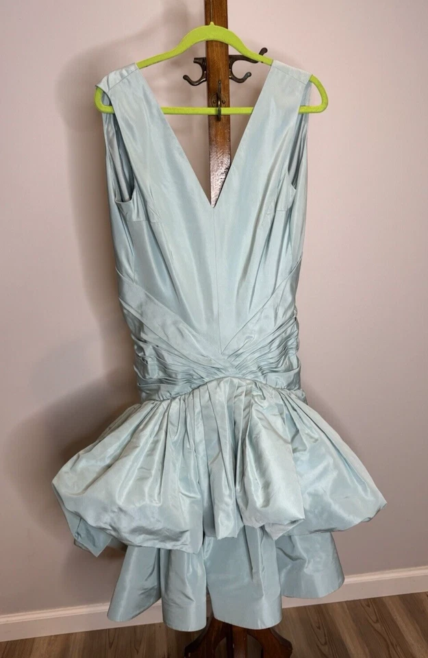 Oscar de la Renta Spring 2005 Vintage Runway Blue Flare Cocktail Dress US 16 - Image 4 of 4