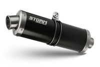 Storm Oval Auspuff Schwarz Passend FüR Suzuki GSF 650 Bandit 2007-2015