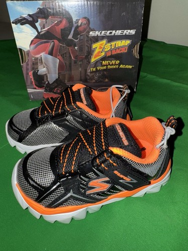 Skechers Toddler Boy Size 7 Shoes Z Strap Orange And Black New In Box Shoes - Picture 2 of 2