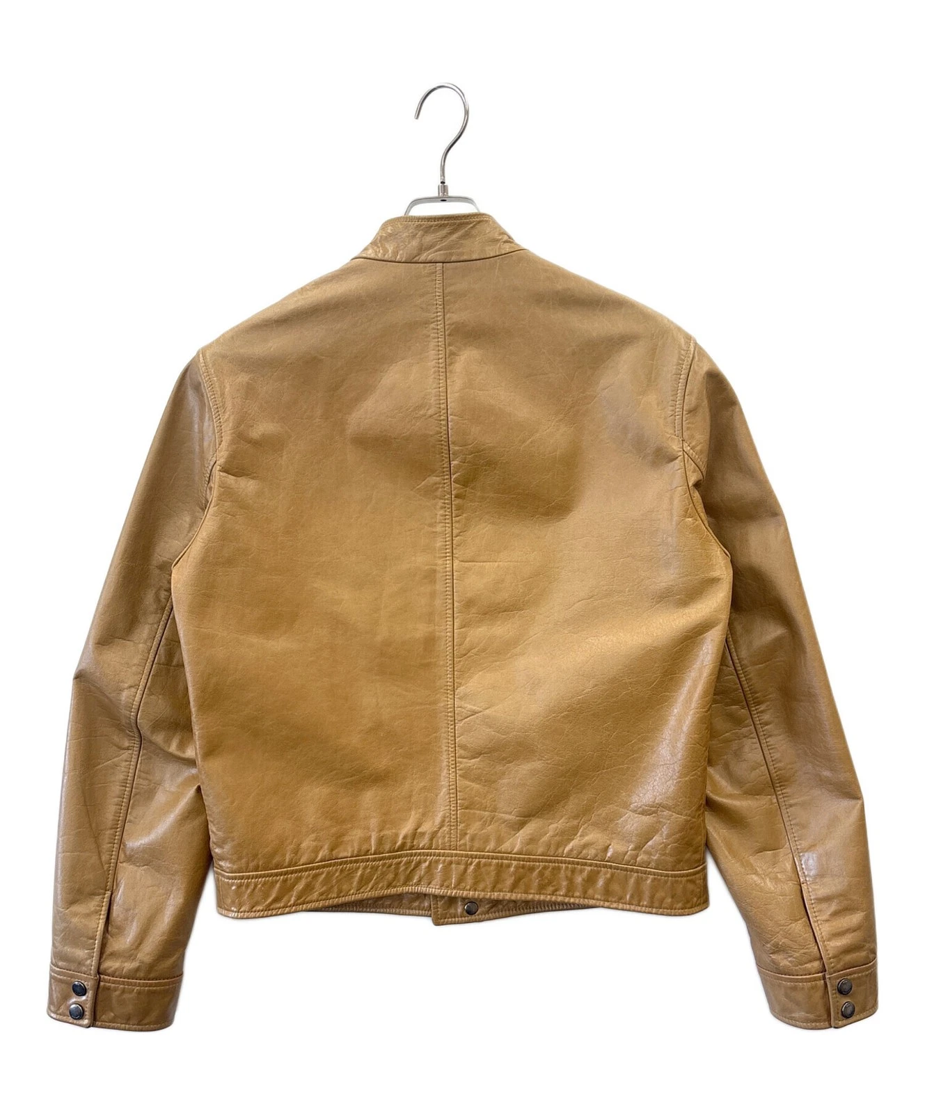 HUGO BOSS Single Leather Riders Jacket Men's Size 48 Brown image 2