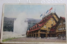 Yellowstone National Park Old Faithful Inn Postcard Old Vintage Card View Postal
