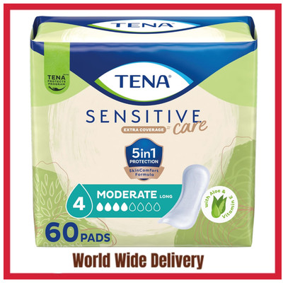 TENA Sensitive Care Extra Coverage Moderate Long Incontinence Bladder 60 Count