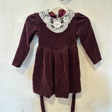 Vintage Jessica McClintock Velvet Dress Lace Collar Size 6 Gunne Sax Christmas