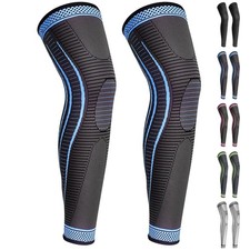 2 PCS Full Leg Compression Sleeves Long Knee Support For Sports Basketball