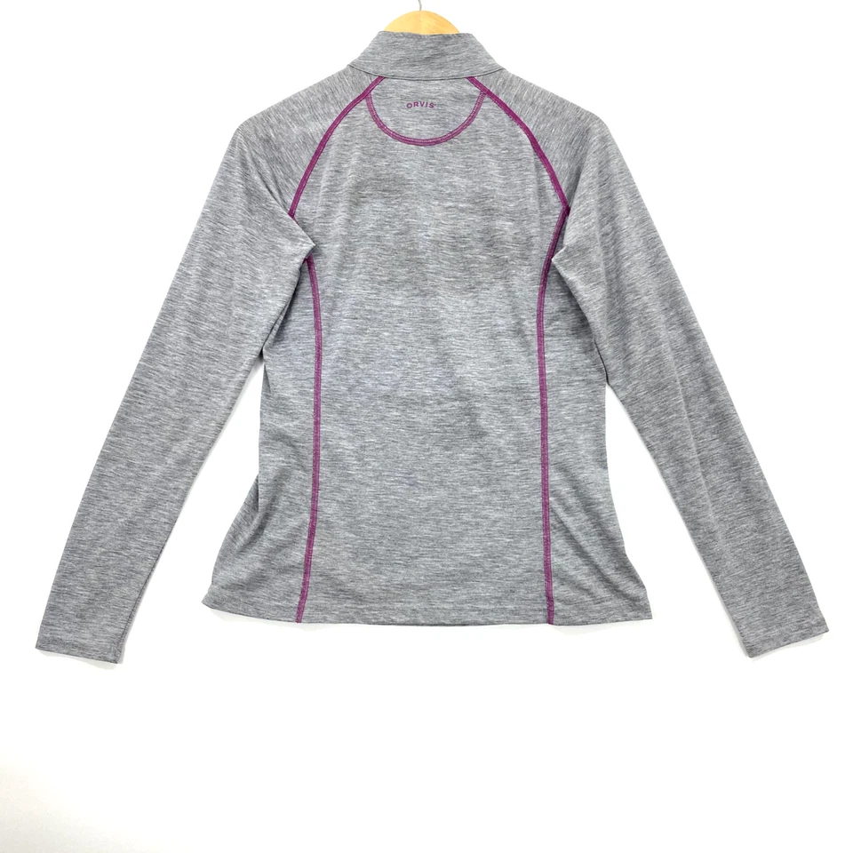 Orvis Trout Bum Women’s Top Size Small Gray 1/4 Zip Pullover - Image 3 of 4