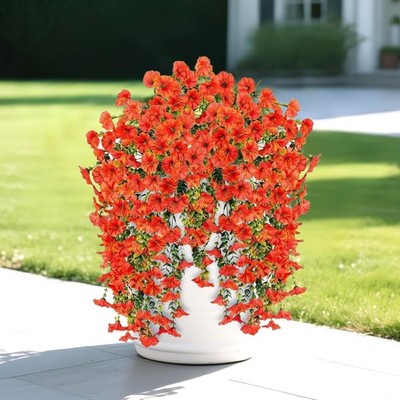 Artificial Flowers for Outdoors Decoration, 4Pcs Fake Hanging Flowers Morning...