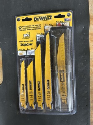DEWALT DW4892 12pc Bi-Metal Saw Blade Kit ToughCase 6-18TPI Wood Metal