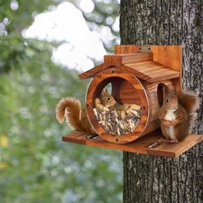 Outside Wood Squirrel Feeder Wooden Chipmunk Feeder Extra Large Squirrels