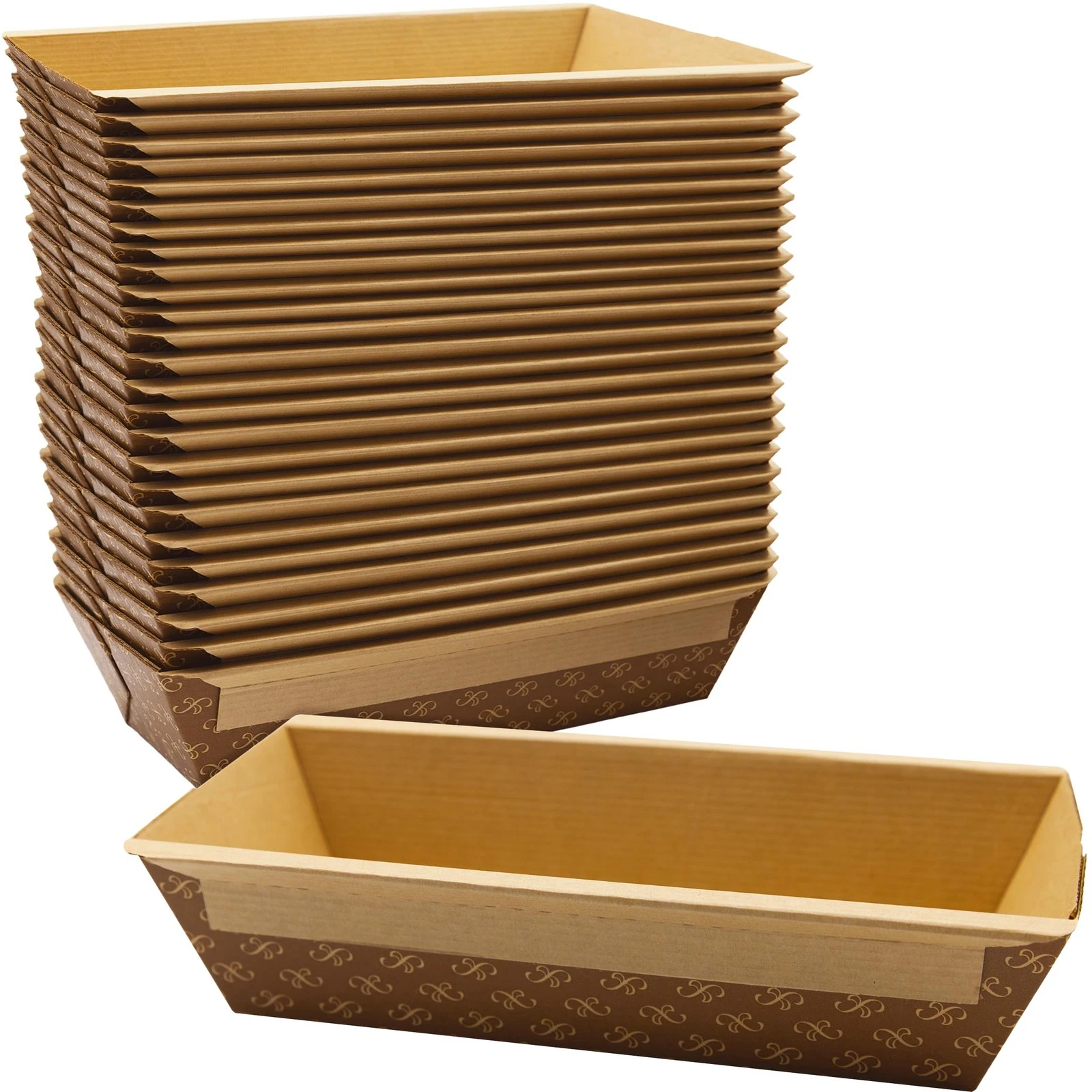 Chef-Grade Elegant 1Lb Paper Loaf Pans 25 Pk. Best Disposable Bakeable Kraft ...