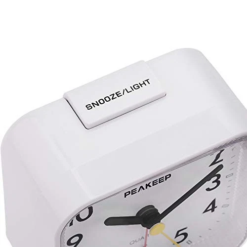 Peakeep Small Battery Operated Analog Travel Alarm Clock Silent No Ticking, - Image 3 of 4