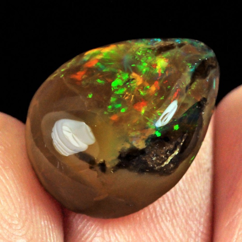 8Ct African Polished Black Opal Cab Specimen UPWB964