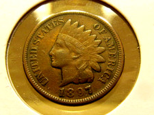 Sharp XF 1897 Indian cent ... a better date coin ( item #6A004 )