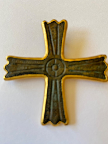GURHAN 24K gold and Bronze Antique French Cross