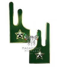 Mostrine Militari Alpini Esercito Italiano - Fiamme Verdi in Metallo Smaltato (1