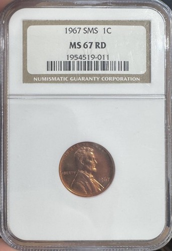 1967 Small Cents Lincoln, Memorial Reverse NGC MS-67 SMS RD