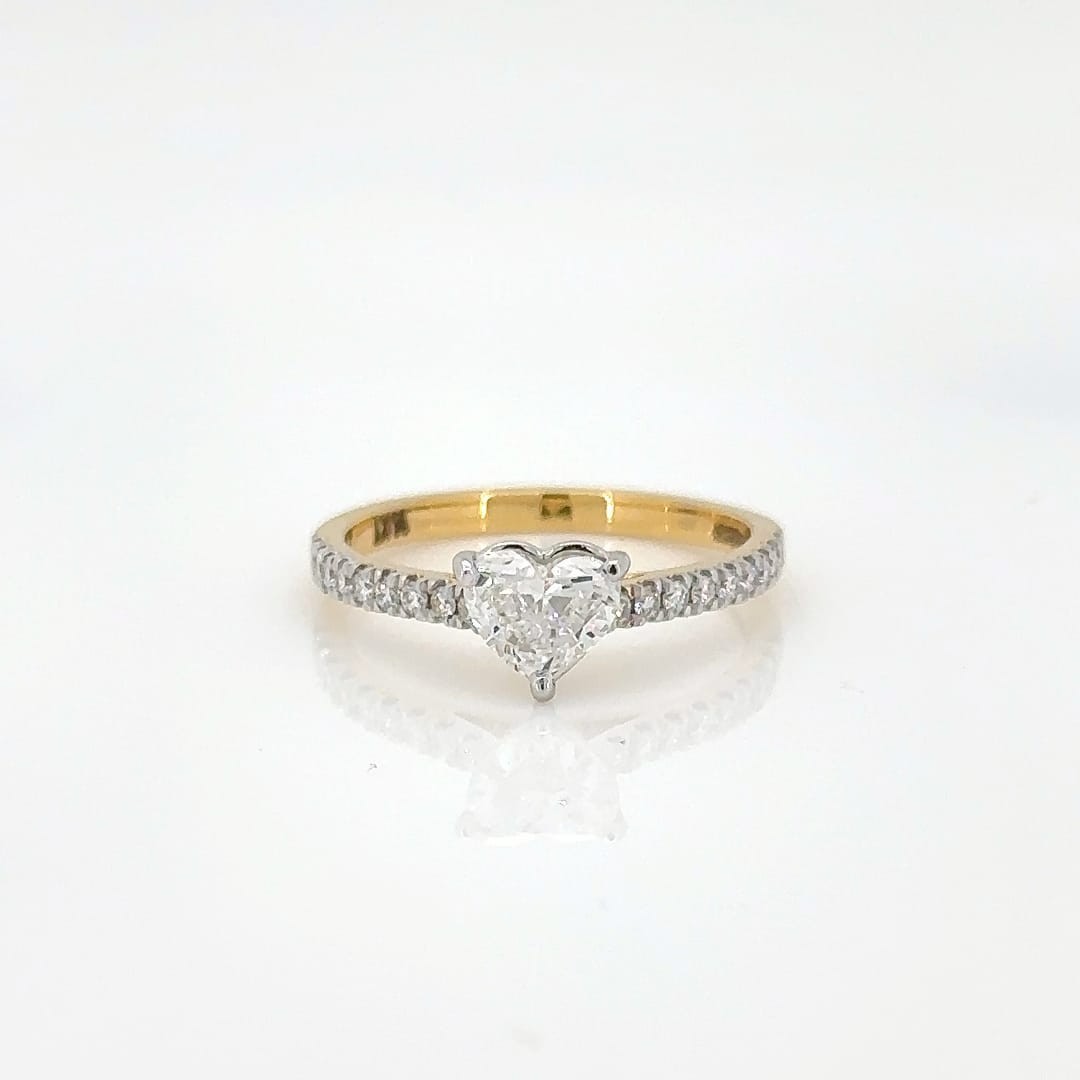 Engagement Ring-0.91ct Lab Grown Diamond-Solid 14k Yellow Gold-image