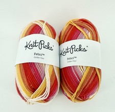 Knit Picks Felici Sock Yarn Golden Hour 2 Skeins Fingering Wool Nylon